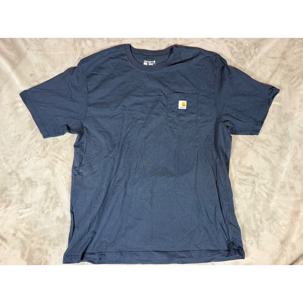 Carhartt K87 NVY Mens 2XL Loose Fit Short Sleeve Pocket T-Shirt Navy Blue